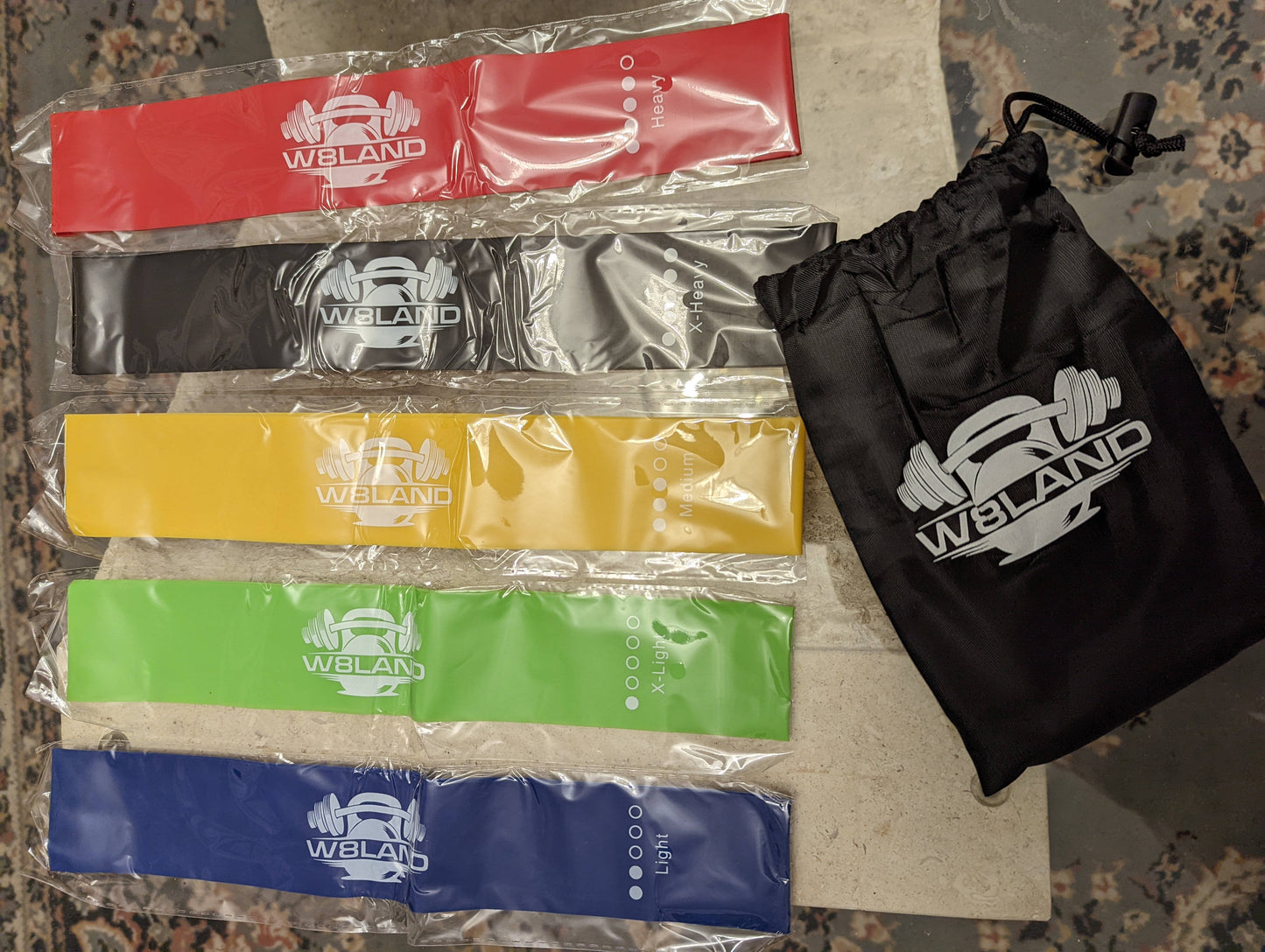 5-Pack Resistance Bands with Carrier Bag
