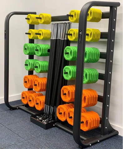 Pump Class Set - 20 W8LAND 20kg Studio Barbell Weight Sets with Rack